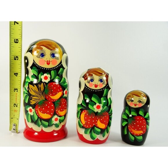 Vintage Russian Nesting Dolls Family Dad Mom Child - Picture 8 of 9